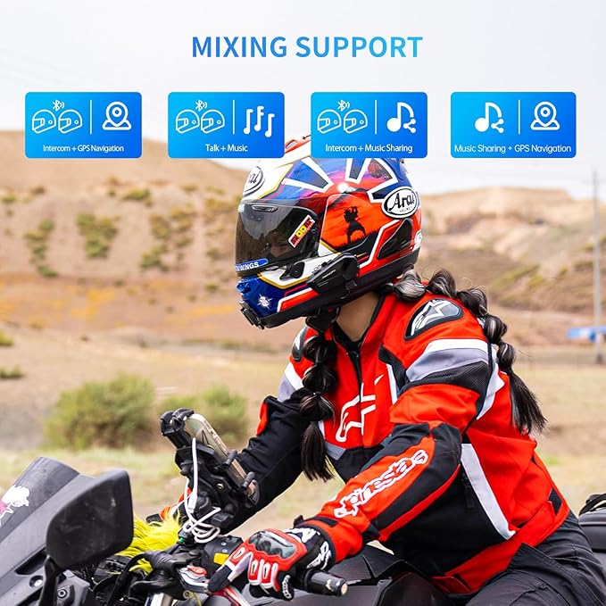 FreedConn FX Plus Motorcycle Helmet Bluetooth Headset, Auto-Join Mesh Network - Image 3