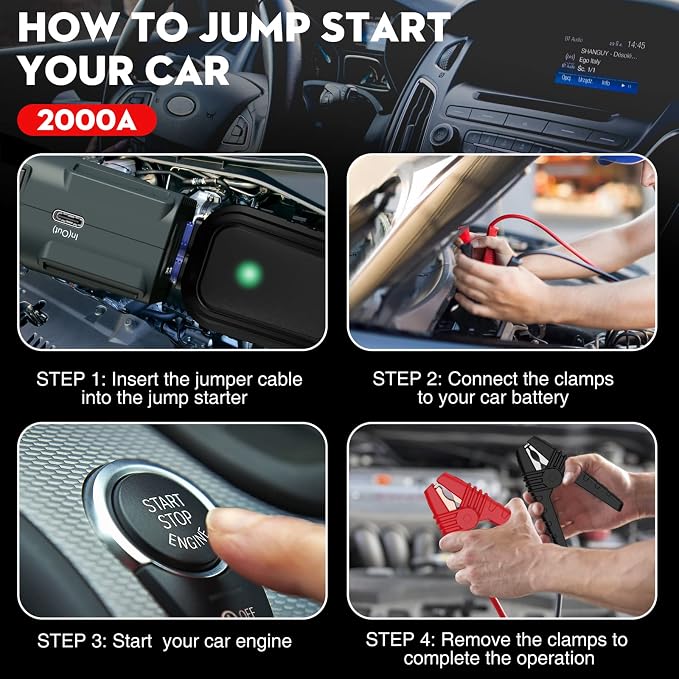 NEXPOW 2000A Peak Car Battery Jump Starter - Image 5