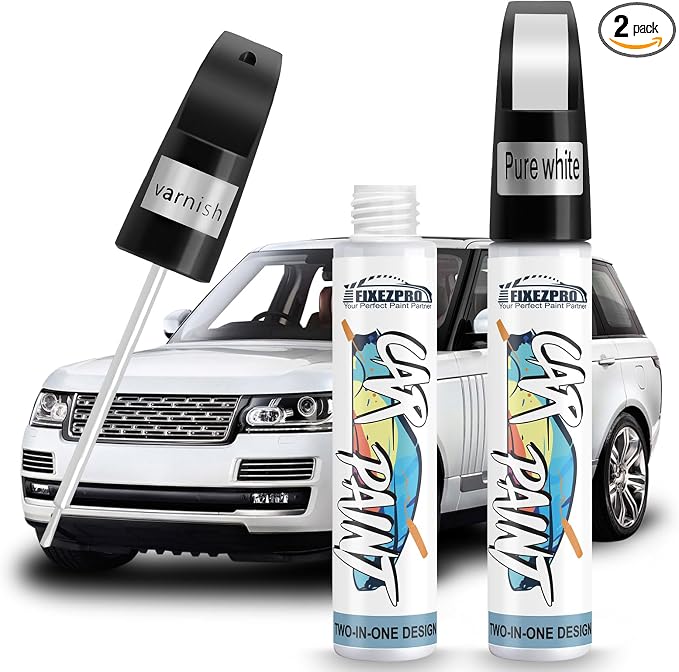 White Car Paint Touch Up, Car Scratch Repair Pen, Color Accurate Automotive by FIXEZPROCarPaint