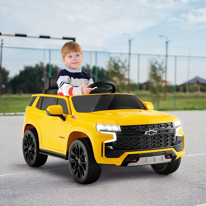 HONEY JOY Ride On Truck, 12V Licensed Chevrolet Tahoe, Chevy Electric Vehicle - Image 9