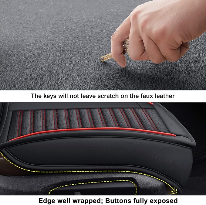 LINGVIDO Car Seat Covers, Breathable and Waterproof Faux Leather Automotive - Image 7