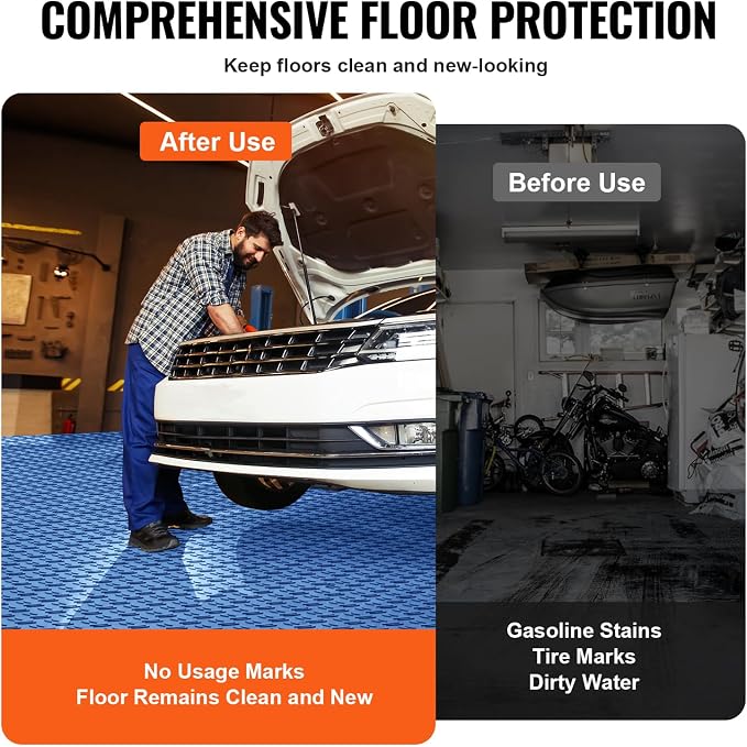 VEVOR Interlocking Garage Floor Covering Tiles, 25 Pack, Non-Slip Double-Sided - Image 5