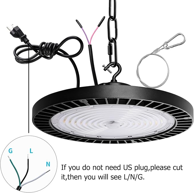 UFO High Bay Light, 150W LED Shop Lights, 3000K 4000K 6500K LED Garage Light - Image 7