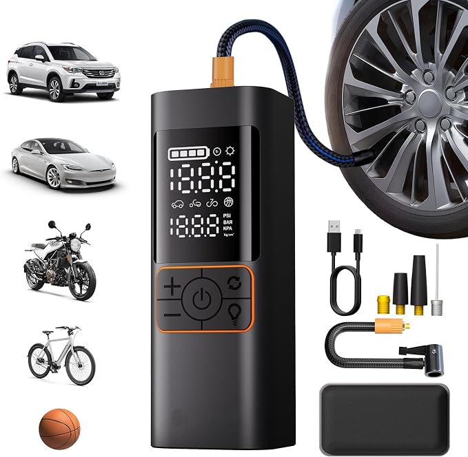 Tire Inflator Portable Air Compressor, 20000mAh 180PSI & 4X Faster Air Pump- by Capapro
