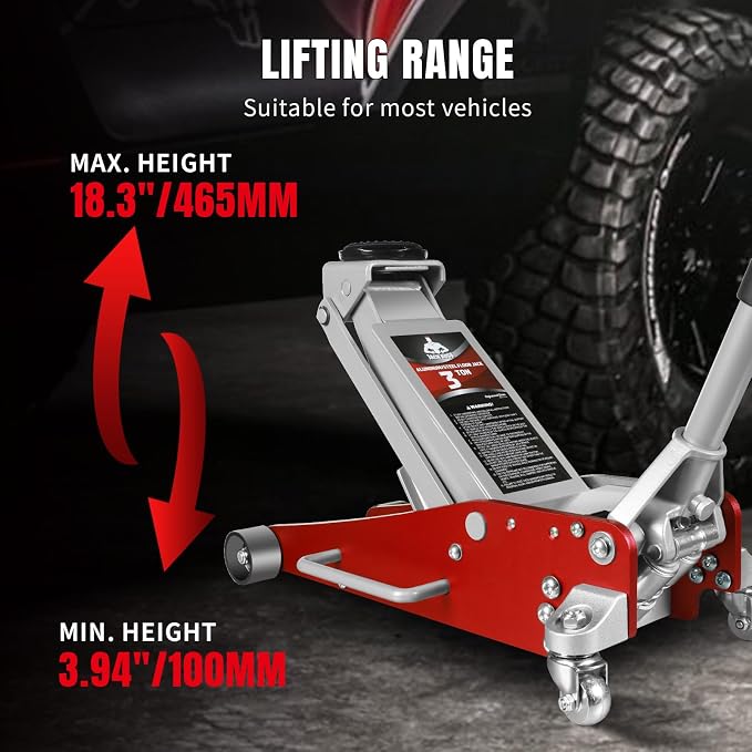 3 Ton Low Profile, Aluminum and Steel Racing Floor Jack - Image 4