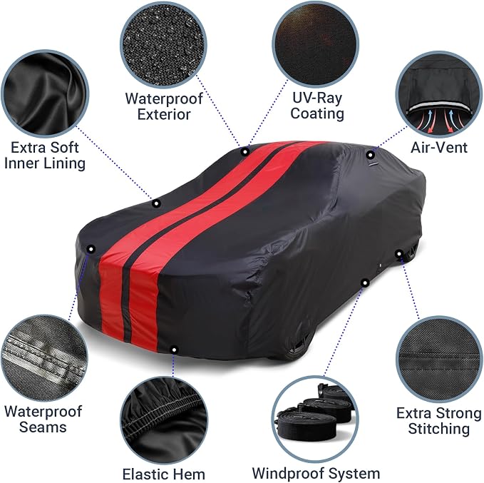 iCarCover Custom Car Cover for 1967-1973 Chevy Camaro Z28, SS Waterproof All - Image 4