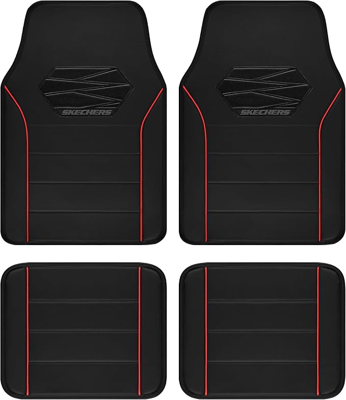 Skechers Memory Foam Car Mats, Leather Piping Floor Mats by Skechers