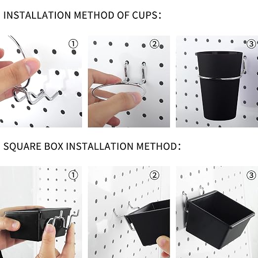 6 Sets Pegboard Bins Pegboard Cups - Image 4