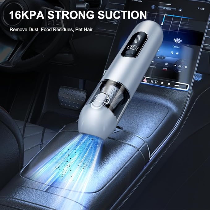 Cordless Handheld Car Vacuum, 16000PA 2-in-1 Blow & Suction, Brushless Motor - Image 2
