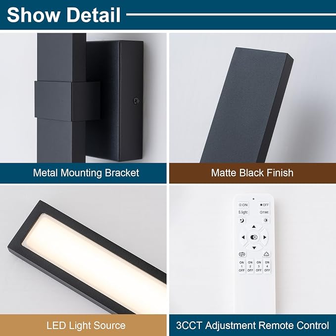 Modern Outdoor Wall Light 3CCT Dimmable LED Outdoor Sconce Lights - Image 7