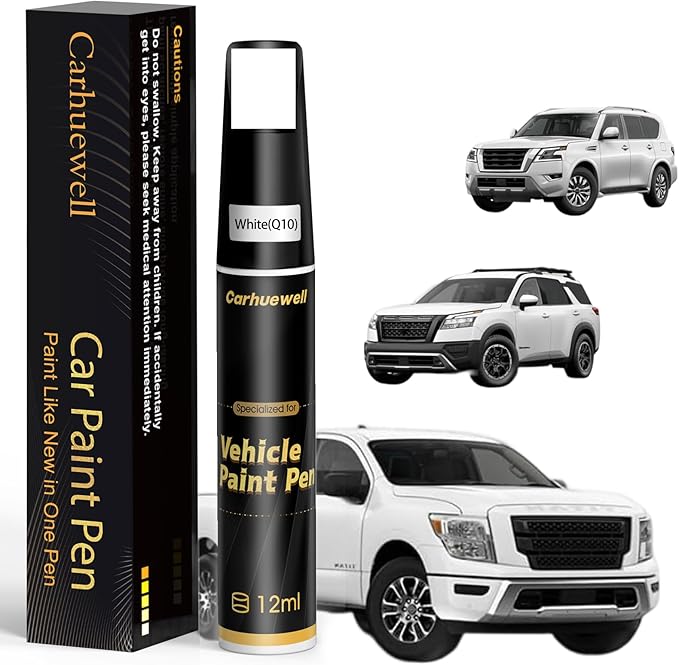 White Touch Up Paint Compatible by Carhuewell