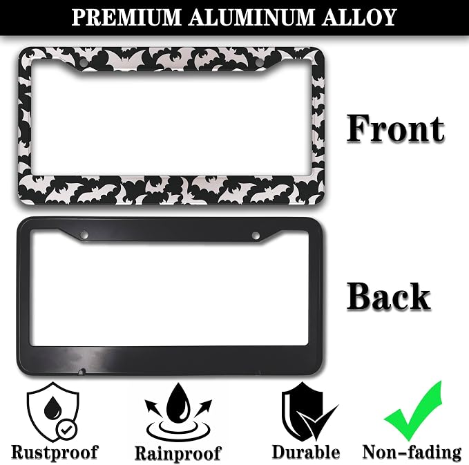 License Plate Cover for Women Black and White License Plate Frames for Men - Image 3