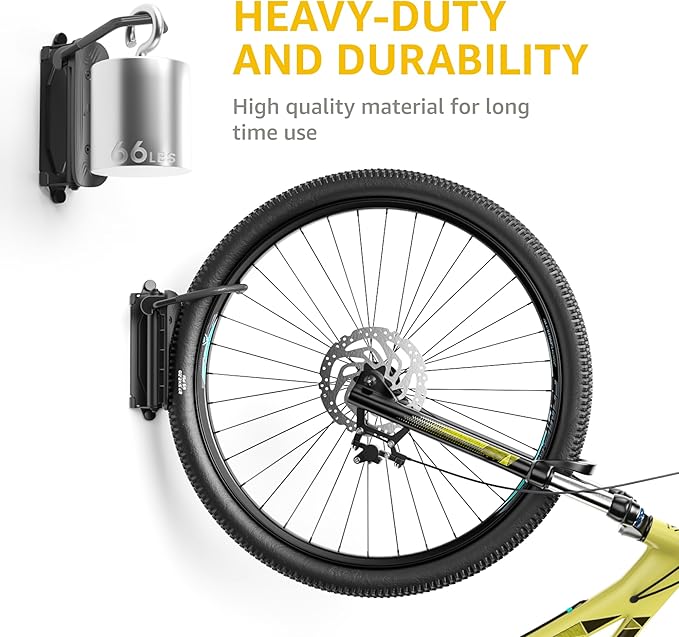monTEK Swivel Bike Wall Mount – 4 Pack Garage Bike Hanger & Space-Saving - Image 3