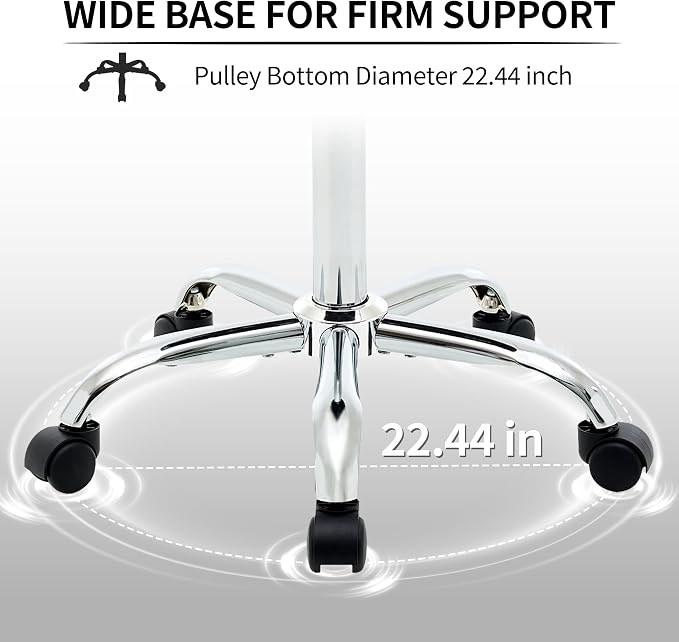 Adjustable Office Stool with Wheels 19.5’’-26.6’’ - Image 3