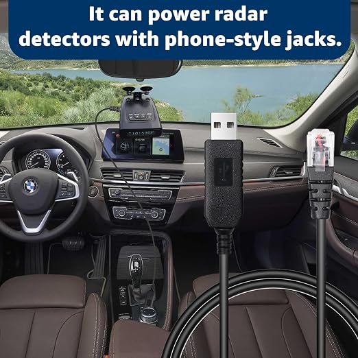 4.92FT USB to RJ11 Plug Cable, USB 5V-12V Power Cable, Radar Detector Cable - Image 4