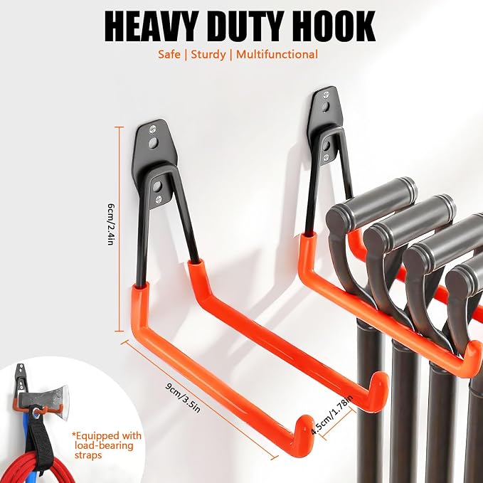 Heavy-Duty Garage Hooks -2 Pack Type large J - Image 2