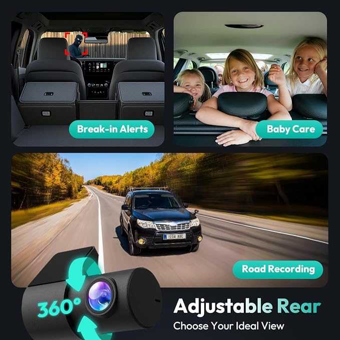 4k Dash Cam Front and Rear, 24/7 Parking Monitor - Image 3