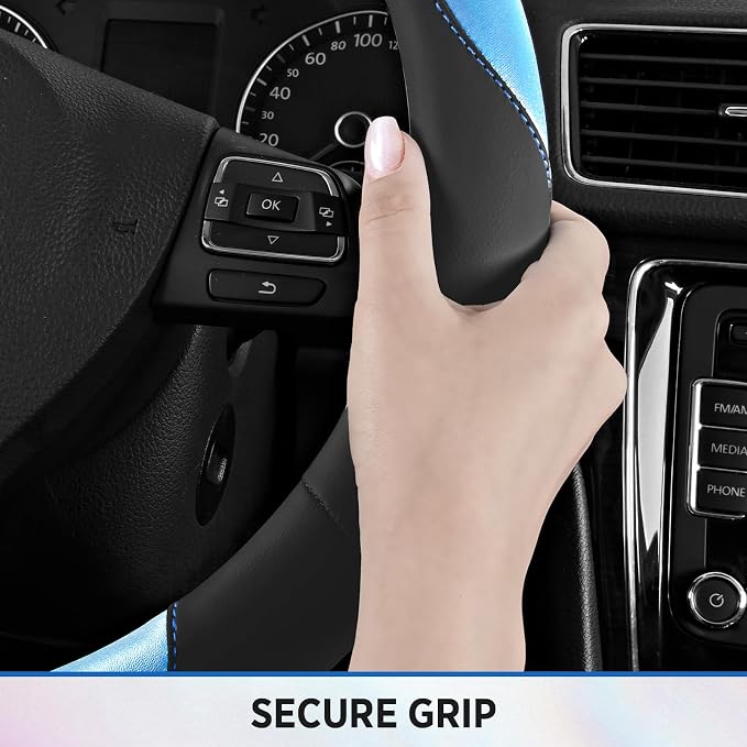 Road Comforts Steering Wheel Cover – Breathable Leather Steering Wheel Cover - Image 7