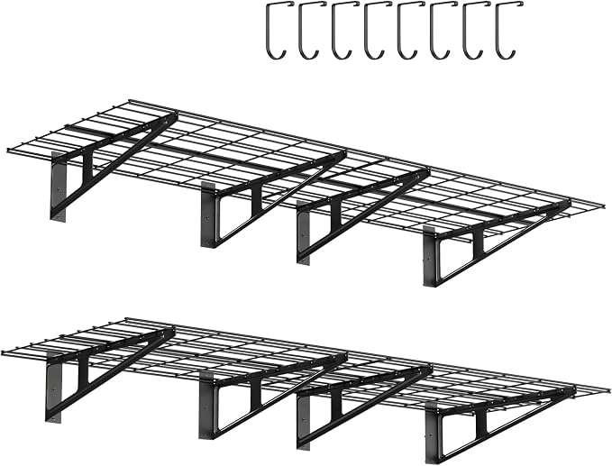 2-Pack Garage Wall Shelving, 2x6 FT Garage Shelving Wall Mounted, Heavy Duty by FAHKNS