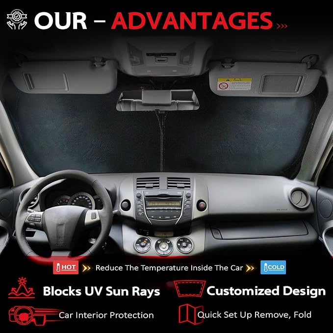 KAYZT Windshield Sun Shade for 2018-2025 BMW X3 Foldable Sunshade SUV Front - Image 4