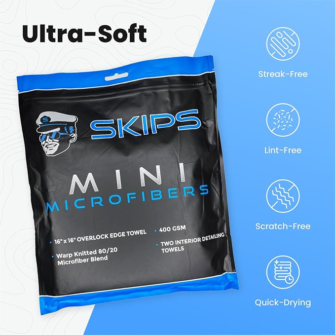 SKIPS Mini Microfiber Towels: 2-Pack of Premium Interior Detailing Towels - Image 5
