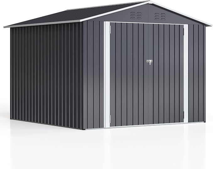 WKM 8x8 FT Outdoor Storage Shed, Utility Metal Tool Storage - Image 6