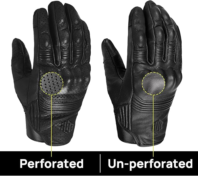 ILM Goatskin Leather Motorcycle Motorbike Powersports Racing Gloves Touchscreen - Image 8