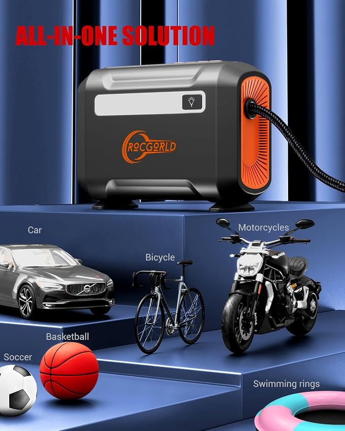 R8 Tire Inflator Portable Air Compressor, DC 12V Air Compressor - Image 8