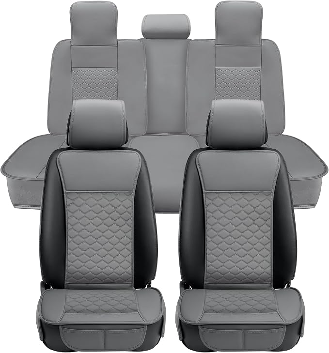 Elantrip Car Seat Cover Full Set Leather Car Seat Protector Universal fit by Elantrip