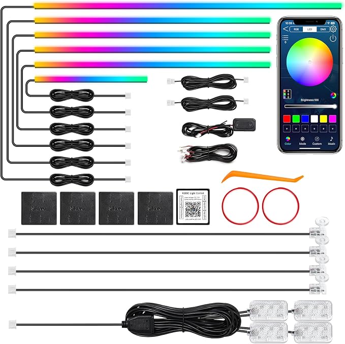 Dreamcolor Acrylic Interior Car LED Strip Light by MAODANER