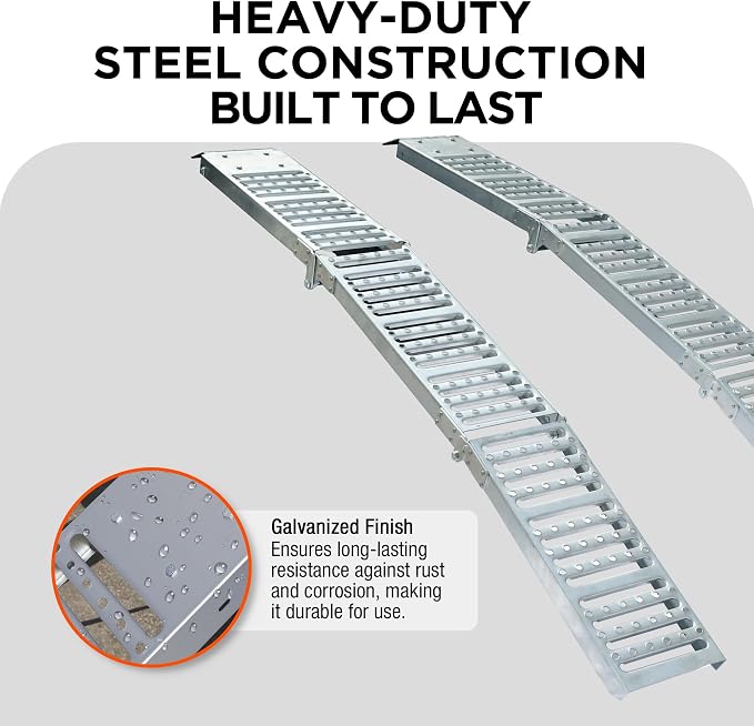 Rockland 72" x 9" Tri-Fold Steel Truck Ramps, 1000 LBS Capacity, Folding - Image 5