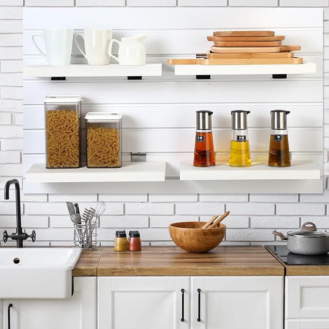 4 Pack Wooden Slatwall Shelf, 16.1" D x 6.7" W x 1.1" H Slatwall Shelves - Image 6