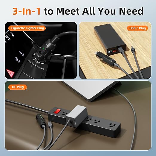 Starlink Mini 3-in-1 DC Power Cable 16FT, USB-C 12-24V Cigarette Lighter Plug & - Image 2