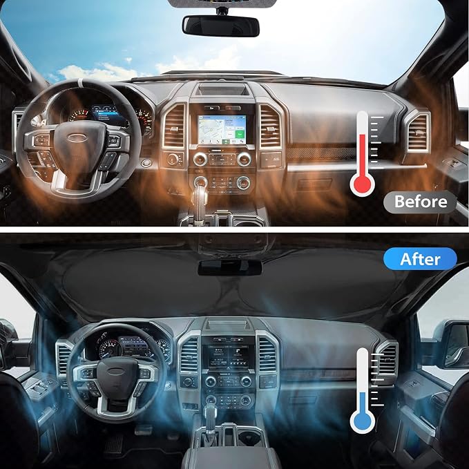 Windshield Sun Shade with Storage Pouch - Image 6