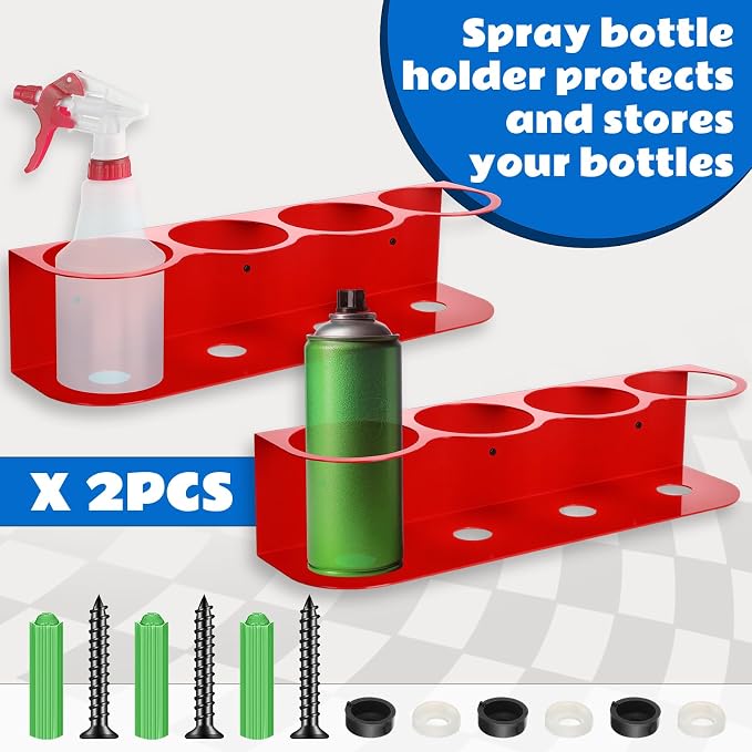 Therwen 2 Pcs All Purpose Steel Spray Bottle Holder Heavy Duty Can Holder Rack - Image 5