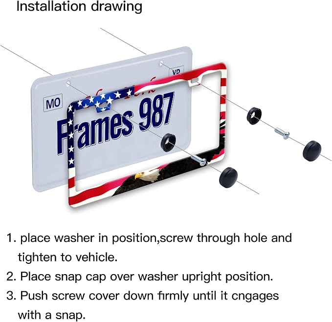 American Flag License Plate Frame American Flag License Plate Holder American - Image 4