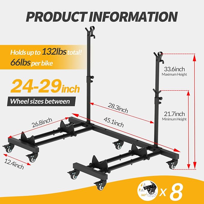 Vertical Bike Stands，Standing Bike Rack - Image 6