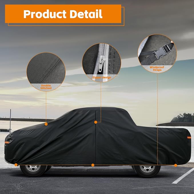 Kayme Truck Cover Custom Fit Dodge Ram 1500 Regular Cab Short Bed. Full - Image 6