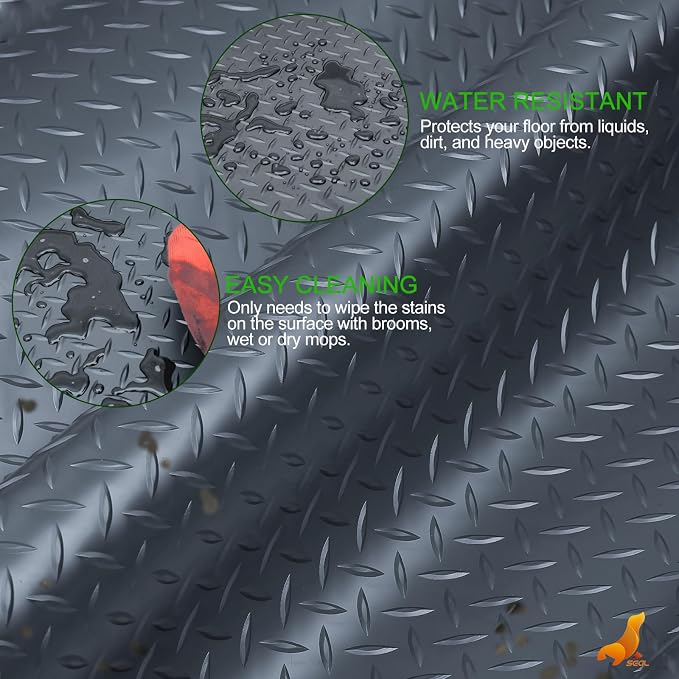 SEAL 6 x 15 Ft Premium Garage Floor Mat, Solid 2.8mm Thick Gray Commercial - Image 4