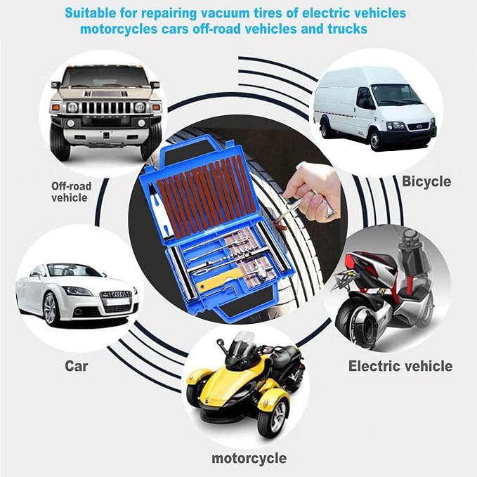 Tire Repair Kit, with Universal Tire Patch Kit to Plug Flats - Image 7