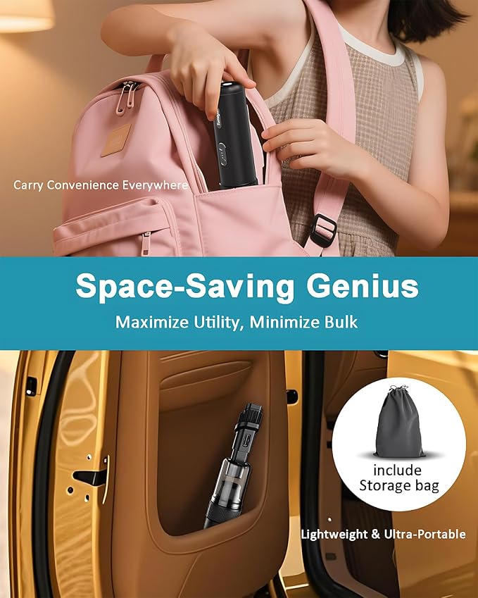 Car Vacuum Portable Cordless, 21000PA Handheld High Power Suction & Blower - Image 9