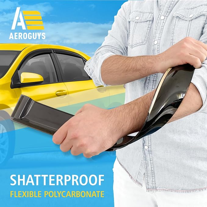 Extra Durable Window Deflectors Tape-On Window Visors Rain Guards Fit - Image 4