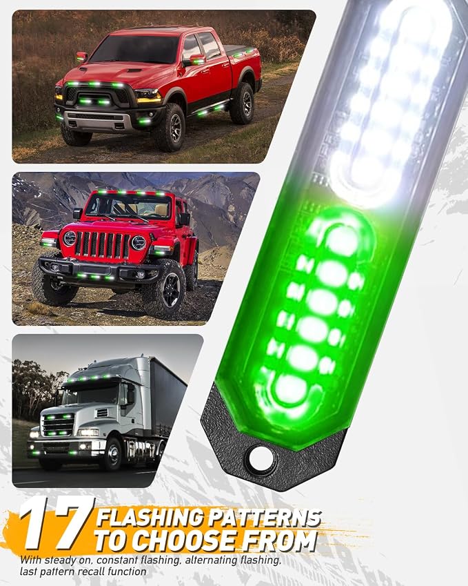 HLauto 1200T Emergency Strobe Grille Lights: 8pcs 12 LED Sync Feature Safety - Image 5