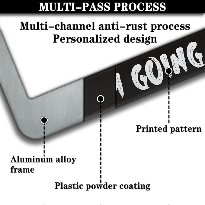 Car License Plate Frame Black and White License Plate Frames Get Out of My Way - Image 5