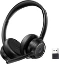 Wireless Headset with Mic for Work, Wireless On Ear Headphones with USB Dongle by Gixxted