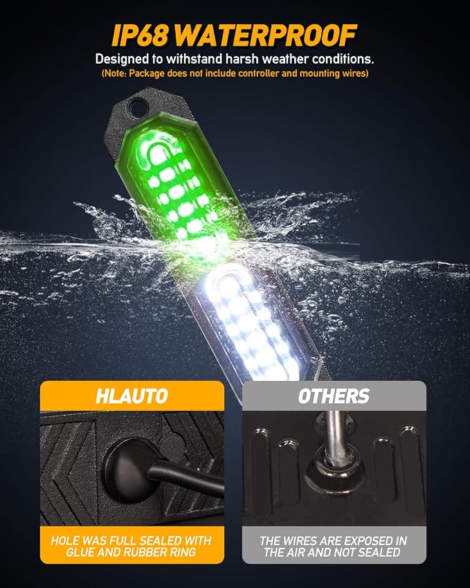 HLauto 1200T Emergency Strobe Grille Lights: 8pcs 12 LED Sync Feature Safety - Image 4
