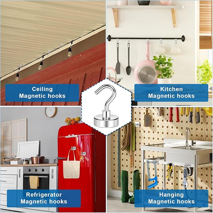LOVIMAG Strong Magnetic Hooks, 30lbs Magnetic Hooks - Image 3