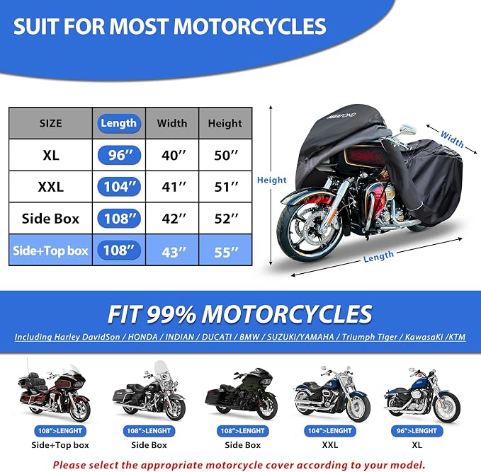 Motorcycle Cover for Harley Davidson Touring Models Road Glide Limited - Image 2