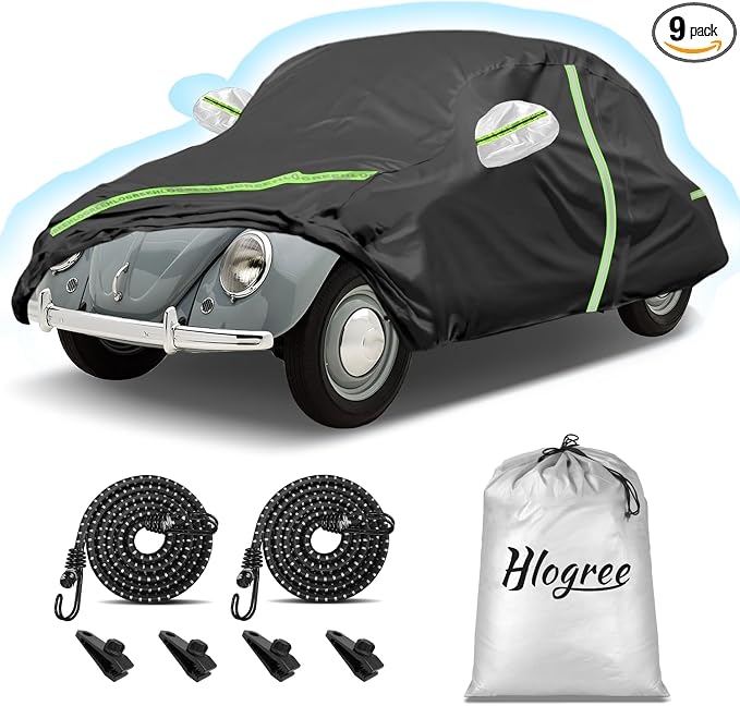 Car Cover for 1960-1980 Beetle Bug Sedan 2-Door, Full Exterior Car Covers for by HLOGREE