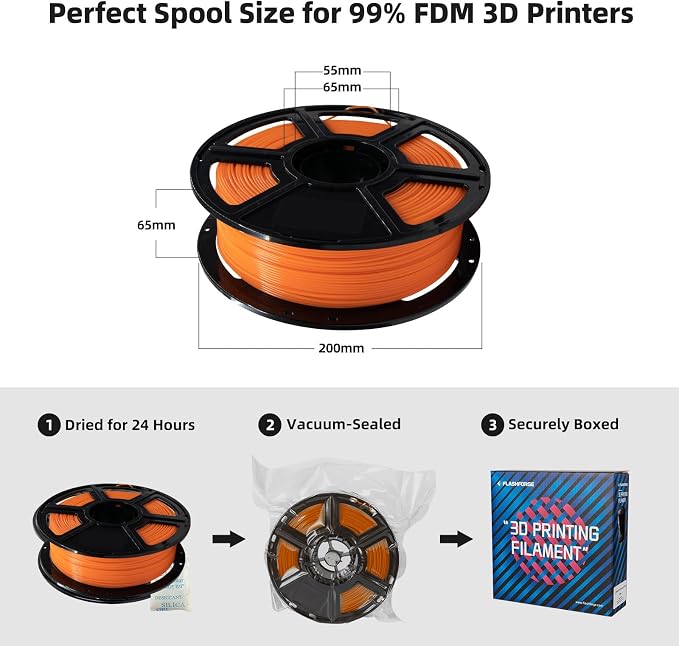 FLASHFORGE PLA Filament 1.75mm, 3D Printer Filament 1kg Spool, Dimensional - Image 6